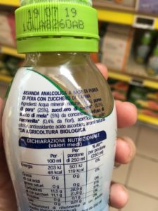 Esempio di tabella nutrizionale di una bevanda analcolica